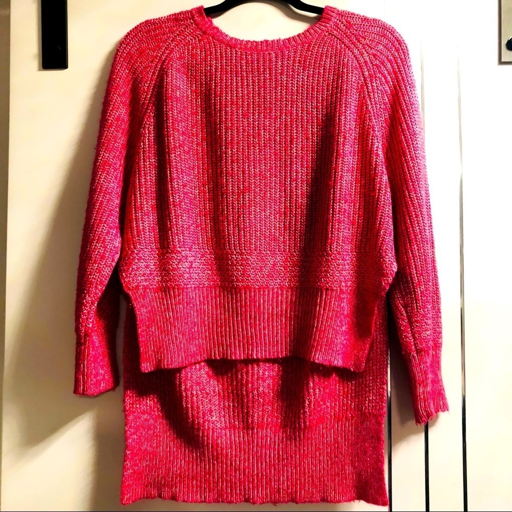 Chunky S Lightweight high/low, Crop front long back Variegated Pink